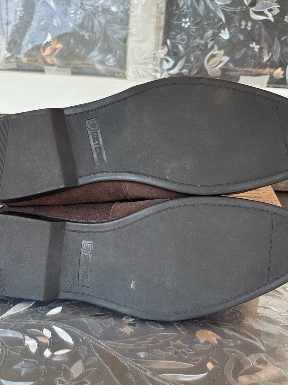 Stacy Adams Brown Suede Slip-On Loafers with Gold-Tone Bit 14 EUC